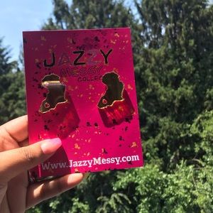 Handmade Gold Mirror Map Earrings